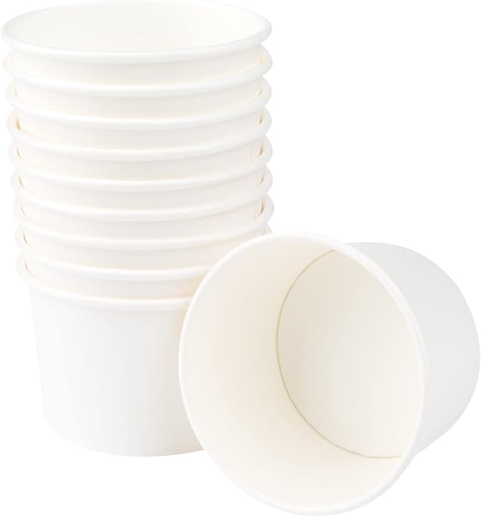 Coppetta 4 Ounce Dessert Cups, 200 Disposable Ice Cream Cups - Lids Sold Separately, Heavy-Duty, White Paper Frozen Yogurt Bowls, For Hot And Cold Foods, Perfect For Gelato Or Mousse - Restaurantware