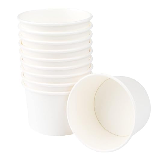 Coppetta 4 Ounce Dessert Cups, 50 Disposable Ice Cream Cups - Lids Sold Separately, Heavy-Duty, White Paper Frozen Yogurt Bowls, For Hot And Cold Foods, Perfect For Gelato Or Mousse - Restaurantware