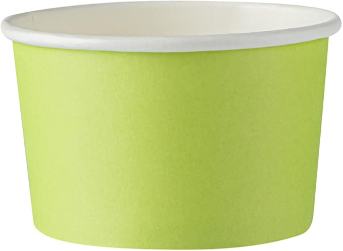 Coppetta 3 Ounce Paper Cups, 200 Durable To Go Cups - Lids Sold Separately, Disposable, Green Paper Dessert Cups, Freezable, For Cafes And Restaurants - Restaurantware