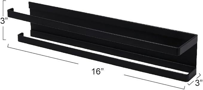 Household Essentials Metal Magnetic Paper Towel Holder, Black