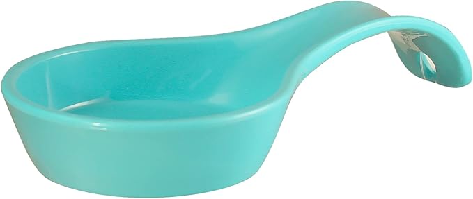 Reston Lloyd Kitchen Counter Utensil Spoon Rest, Ladles, Spaghetti Forks, & Spatulas, Durable BPA-Free Plastic – Dishwasher Safe, Décor, Space Saving Hanging Hole on Handle, Aqua