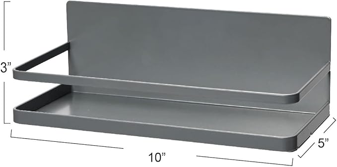 Household Essentials Metal Magnetic Spice Organizer, Grey