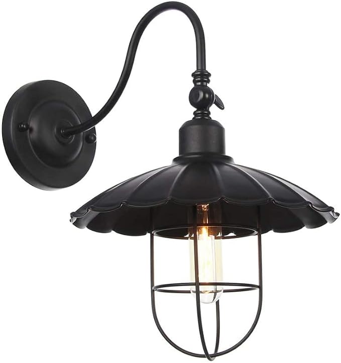 Wall Lamps, Black Industrial Vintage Metal Creative Wall Light Fixture, Wall Sconce Lighting for Bedroom Nightstand(Color:B)