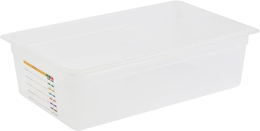 Restaurantware Food Storage Container 1 Pack of 20.7 x 12.6 x 5.9 Inches Plastic Stackable Storage Box White Reusable Label Container Dishwasher Safe For Restaurants And Kitchens
