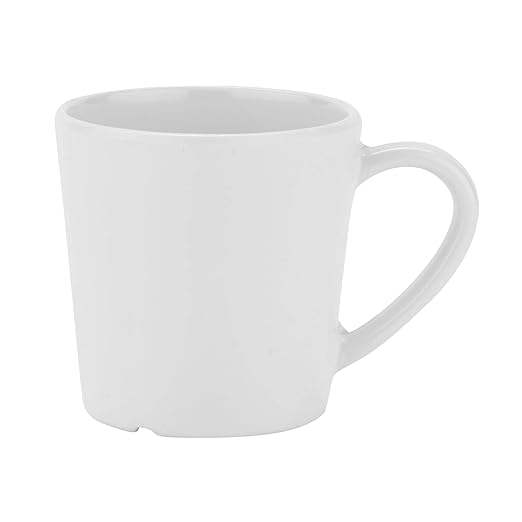 G.E.T. C-107-W Melamine Coffe Mug/Cup, 8 Ounce, White (Set of 12)