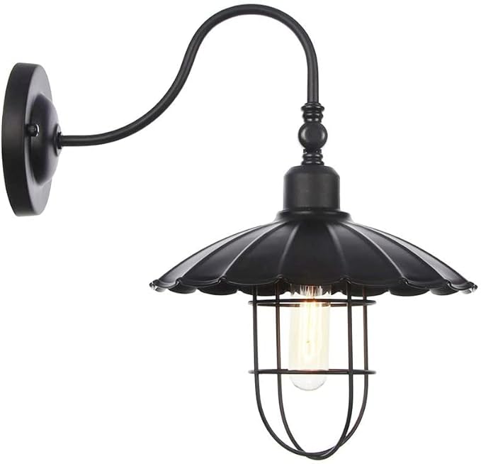 Wall Lamps, Black Industrial Vintage Metal Creative Wall Light Fixture, Wall Sconce Lighting for Bedroom Nightstand(Color:B)