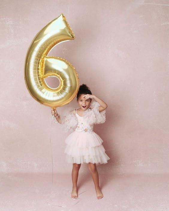 40 Inch Large Numbers Balloon, 4 Light Gold Ballon for 4th 14 40 44 Birthday Party, Balloon 4 Number for Graduations Wedding Supplies