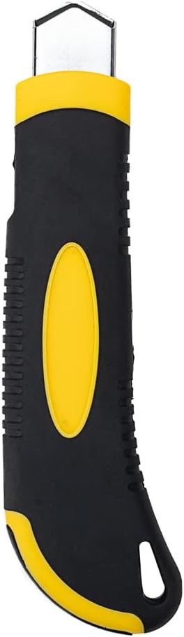 Handy Tek 6.7 Inch Utility Knives, 4 Heavy Duty Box Knives - Retractable, Built-In Lock, Yellow Plastic Box Cutters, Sharp Blade, For Opening Boxes And Packages - Restaurantware