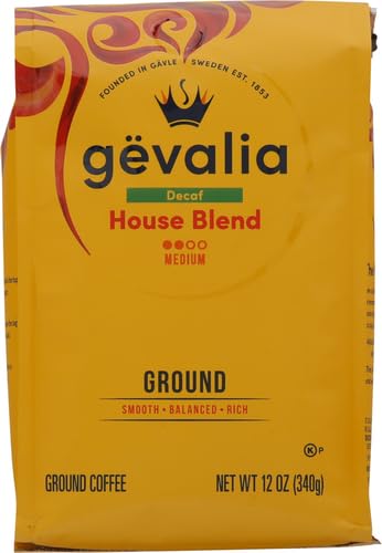 Gevalia House Blend Decaf Medium Roast Ground Coffee,12 oz Bag,(Pack of 6)