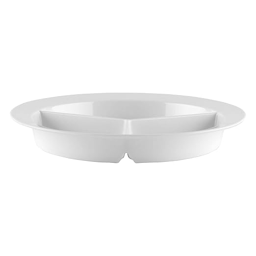 G.E.T. P-1530-W, Supermel Collection, White 9" 3-Compartment Melamine Plates (Pack of 12)