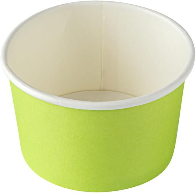 Restaurantware-Coppetta 5-Ounce Dessert Cups, 200 Disposable Ice Cream Cups - Lids Sold Separately, Sturdy, Light Green Paper Frozen Yogurt Bowls, For Hot And Cold Foods, Perfect For Gelato Or Mousse
