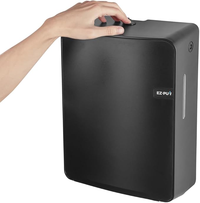 EZbrnd Wall Mount MULTIFOLD Paper Towel Dispenser for Kitchen/Bathroom/Office/RV/Airbnb, Black, 3300B-EZ