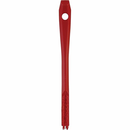 Vikan - 44014 Detail Brush, Multifunctional, Slip-Resistant Cleaning Tool, Extra Stiff Polypropylene & Polyester Bristle, 8 Inch, Red