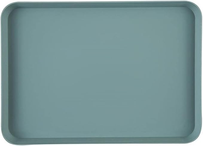 Food Tray Multi-Function Rectangular Plastic Serving Tray Kitchen Organizer Storage Dinner Plate Home Kitchen Tableware (Color : Gray-L) (Green s)