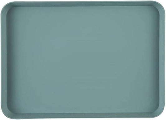 Food Tray Multi-Function Rectangular Plastic Serving Tray Kitchen Organizer Storage Dinner Plate Home Kitchen Tableware (Color : Gray-L) (Green s)