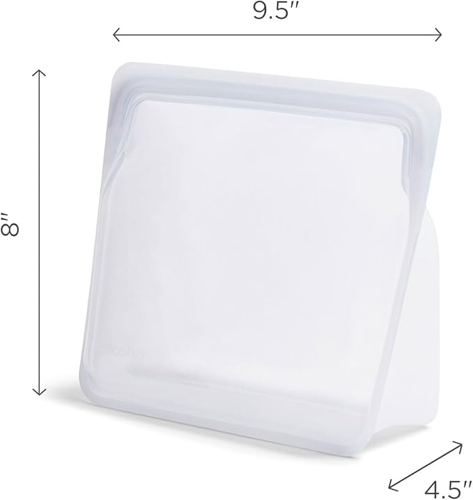 Stasher Silicone Reusable Storage Bag, Stand-Up Mega Bag, Reusable Freezer Bags, Microwave, Dishwasher, Oven Safe, Sous Vide, Premium Lunch Container, Eco Friendly, Food Storage Bags, 104 oz, Aqua | Reusable Food Bag