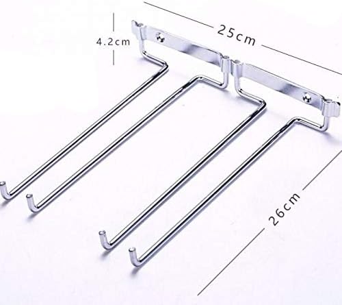 Wall Mount Hanger Supplies Hanging Stemware Under Cabinet Home Kitchen Holder Shelf Bar Wine Rack Double Row (Color : A)