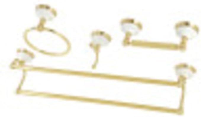 Kingston Brass BAK1113478PB Victorian 4-Piece 24-Inch Dual Towel Bar Bathroom Accessory Set in Polished Brass
