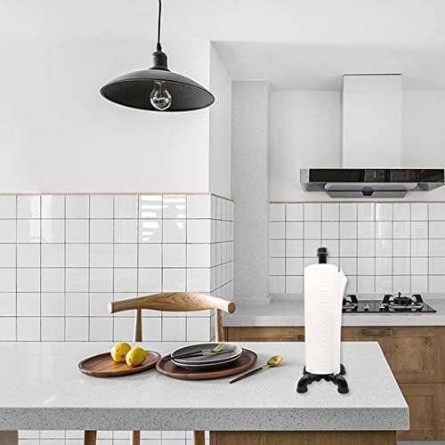 Paper Roll Holder Towel Hanger Industrial Vertical Tube Paper Towel Holder, Kitchen Paper Towel Holder Countertop for Kitchen and Bathroom, Easy Tear Roll Hanging Paper Towel Rack