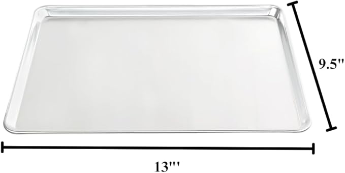 Chef Approved 18" Wide Aluminum Sheet Pan | Professional Quarter Size Heavy Duty Baking Bread Bun with Rectangular Shape for Restaurant Kitchen Pantry | Closed Bead, 13"W x 9.5"D x 1.13"H, 20-Gauge
