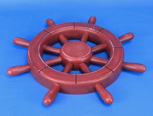 Hampton Nautical Rustic All Red Ship Wheel, 12"