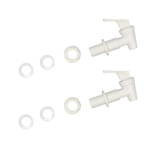 2 Pcs Replacement Cooler Faucet, Reusable Spigot Spout Water Beverage Lever Pour Dispenser Valve Water Crock Water Tap, BPA Free Plastic Water Spigot (milky)