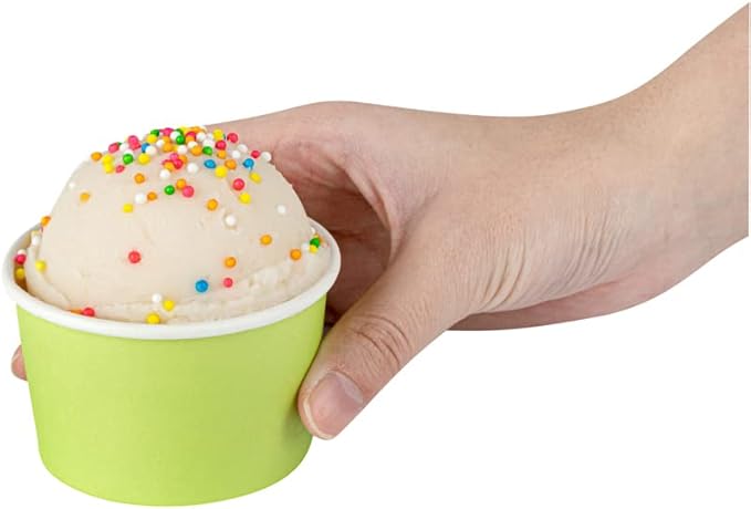 Coppetta 3 Ounce Paper Cups, 200 Durable To Go Cups - Lids Sold Separately, Disposable, Green Paper Dessert Cups, Freezable, For Cafes And Restaurants - Restaurantware