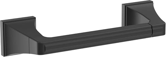 Amerock BH36021MB | Matte Black Pivoting Double Post Toilet Paper Holder | 8-13/16 in. (224 mm) Length Toilet Tissue Holder | Mulholland | Bath Tissue Holder | Bathroom Hardware | Bath Accessories