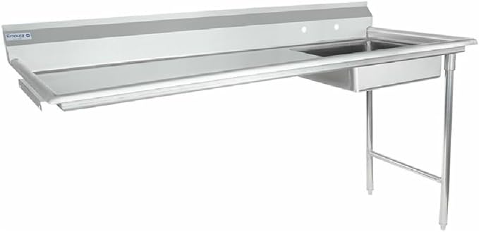 Empura 72" Wide Stainless Steel Soiled Dishtable, Undercounter Right Hand Side Commercial Worktop Table for Restaurant Diner Cafeteria Kitchen, 7.5" Backsplash, 72" W x 30" D x 41.5" H, 16-Gauge, NSF