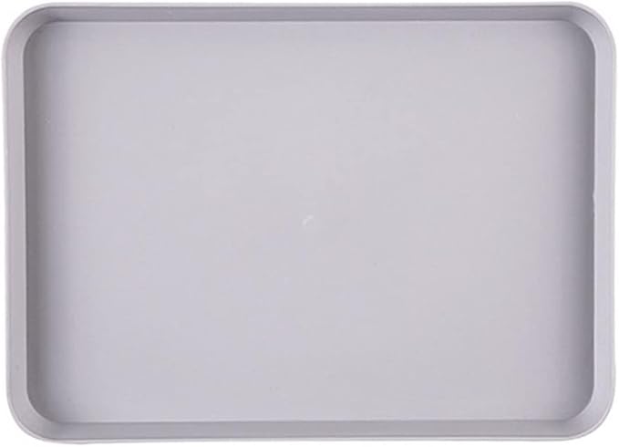 Food Tray Multi-Function Rectangular Plastic Serving Tray Kitchen Organizer Storage Dinner Plate Home Kitchen Tableware (Color : Gray-L) (Gray s)
