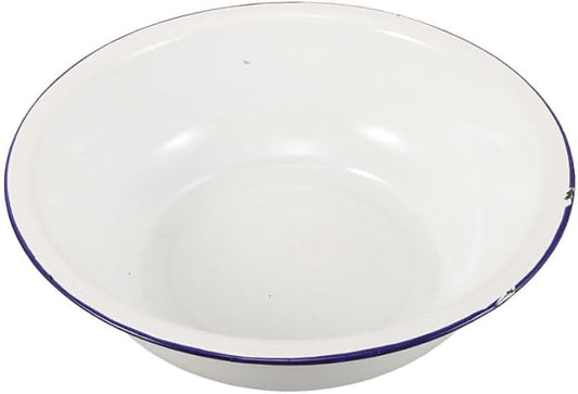 FRCOLOR Enamel Foot Wash Basin 12.59In Vintage Multipurpose Enamelware for Foot Soaking Face Washing Kitchen Bathroom Use