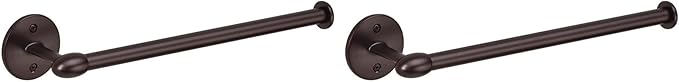 iDesign Orbinni Wall Mounted Metal Paper Towel Holder, Roll Organizer for Kitchen, Bathroom, Craft Room, Set of 1, Bronze (Pack of 2)