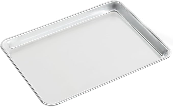 Chef Approved 18" Wide Aluminum Sheet Pan | Professional Quarter Size Heavy Duty Baking Bread Bun with Rectangular Shape for Restaurant Kitchen Pantry | Closed Bead, 13"W x 9.5"D x 1.13"H, 20-Gauge