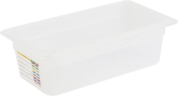 Restaurantware Food Storage Container 10 Pack of 12.7 x 6.8 x 3.9 Inches Plastic Stackable Storage Box White Reusable Label Container Dishwasher Safe For Restaurants And Kitchens