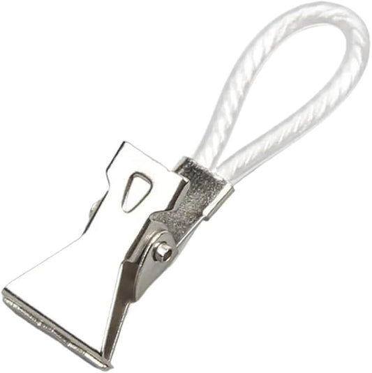 100pcs Colorful Rope Towel Clips Stainless Steel Hooks Multi-Function for Kitchen Bathroom Living Room(White)