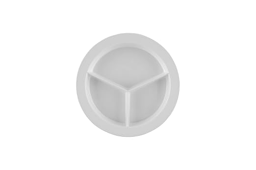 G.E.T. P-1530-W-EC Melamine 3- Compartment Deep Divided Plates, 9", White (Set of 4)