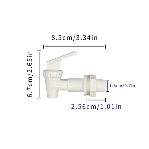2 Pcs Replacement Cooler Faucet, Reusable Spigot Spout Water Beverage Lever Pour Dispenser Valve Water Crock Water Tap, BPA Free Plastic Water Spigot (milky)