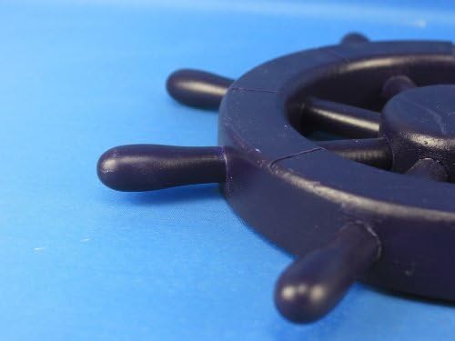 Hampton Nautical Dark Blue Ship Wheel, 12"