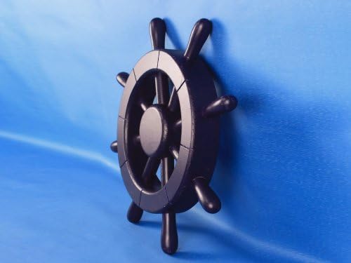 Hampton Nautical Dark Blue Ship Wheel, 12"