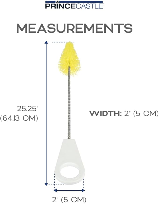 Prince Castle Saber King Cleaning Kit with Round Brush, Yellow - Vegetable Chopper Blade and Kitchen Chopper Parts Cleaning Brush Kit for Dicing Vegetables and More