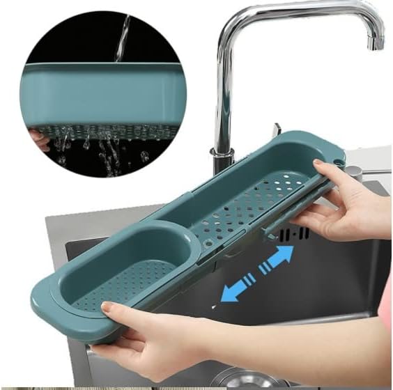 Kitchen Storage Rack Retractable Drain Basket Sink Rack Telescopic Drain Rack Filter Leftovers Drain Basket Dishwashing Cloth Storage Kitchen Tools Storage Shelves (Color : Style A) (Style a )