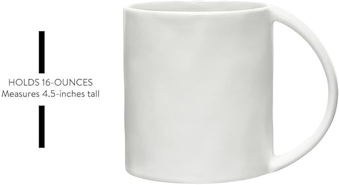 Santa Barbara Design Studio Artisan Ceramic Wide Handle Coffee Mug, 16-Ounce, Matte White