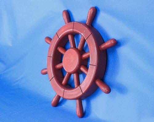 Hampton Nautical Rustic All Red Ship Wheel, 12"