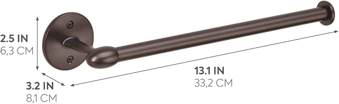 iDesign Orbinni Wall Mounted Metal Paper Towel Holder, Roll Organizer for Kitchen, Bathroom, Craft Room, Set of 1, Bronze (Pack of 2)