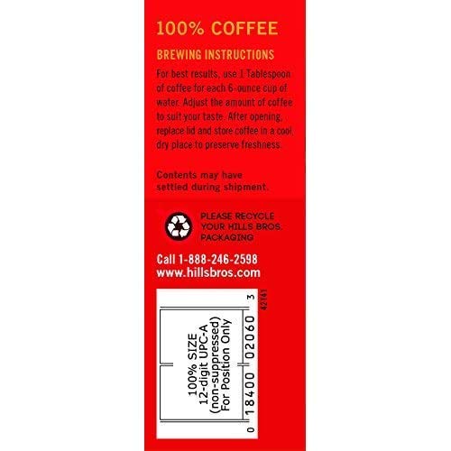Hills Bros. Decaffeinated Ground Coffee – Premium Arabica Coffee Beans – Medium Roast, Rich Flavor Cup After Cup – Recyclable Steel Can for Freshness – Certified Kosher – 23 OZ Can