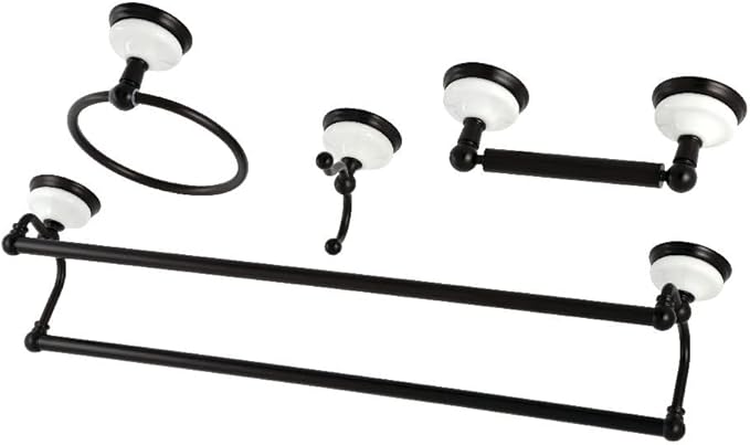 Kingston Brass BAK1113478ORB Victorian 4-Pieces Dual -Towel Bar Bathroom Hardware Set, 24 inch Length, Oil Rubbed Bronze
