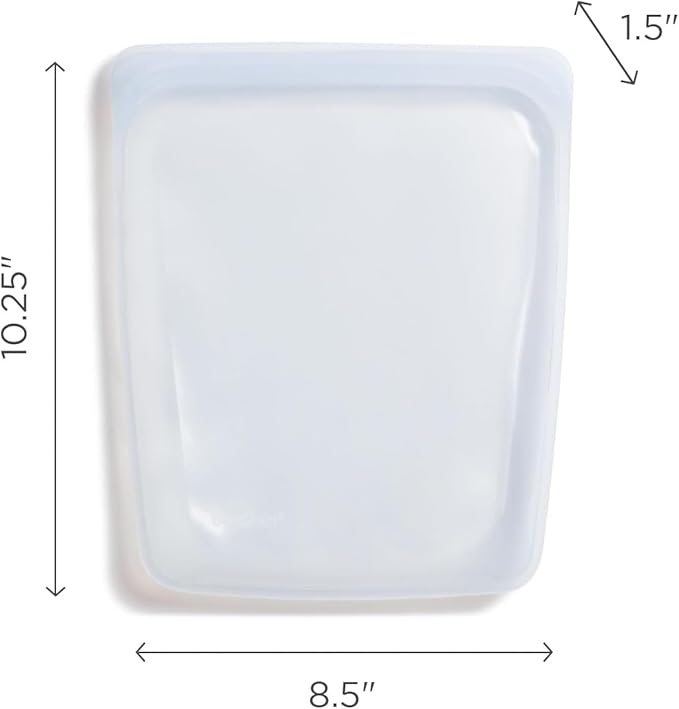 Stasher Silicone Reusable Food Storage Bag, Half Gallon Silicone Bag, Meal Prep, Reusable Freezer Bag, Microwave, Dishwasher, Oven Safe, Sous Vide, Eco Friendly, Food Storage Bag, 64 oz, Clear | Reusable Food Bag