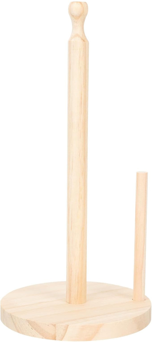 Generic Wooden Paper Towel Holder Stand Premium Beechwood Roll Organizer for Kitchen and Bathroom Non-Slip Tissue Rack with Modern Decorative Design for Residential and Commercial Use