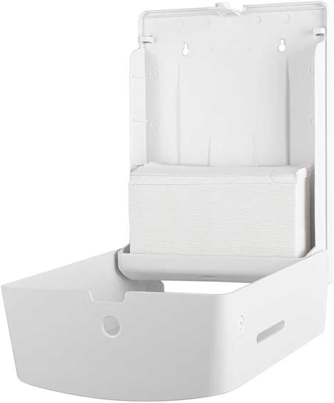 EZbrnd Wall Mount MULTIFOLD Paper Towel Dispenser for Kitchen/Bathroom/Office/RV/Airbnb, White, 3300-EZ