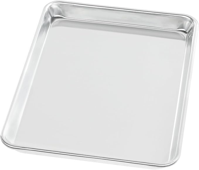 Chef Approved 18" Wide Aluminum Sheet Pan | Professional Quarter Size Heavy Duty Baking Bread Bun with Rectangular Shape for Restaurant Kitchen Pantry | Closed Bead, 13"W x 9.5"D x 1.13"H, 20-Gauge